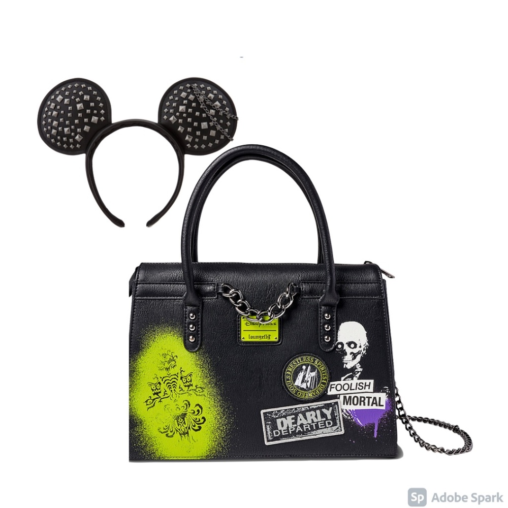 LOUNGEFLY THE HAUNTED MANSION CROSSBODY BAG and Mickey Ears